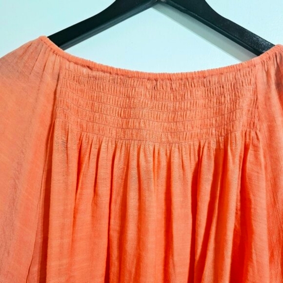 EST. 1946 Women's 18/20W Pink/Coral On/Off The Shoulder Bell Sleeves Peasant Top - Picture 6 of 8
